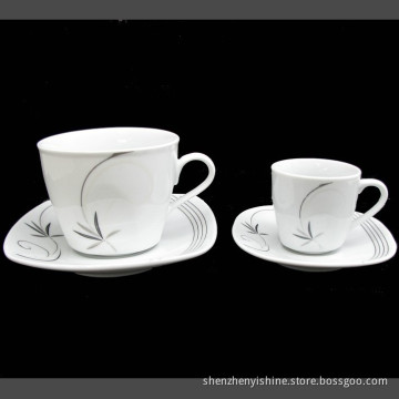Square 180CC Cup&Saucer, Square 90CC Cup&Saucer
